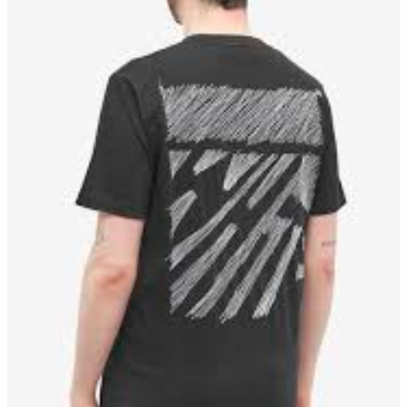 Off-White Scribble Diag Slim Tee Black White XXL Virgil Abloh Streetwear - Picture 1 of 13